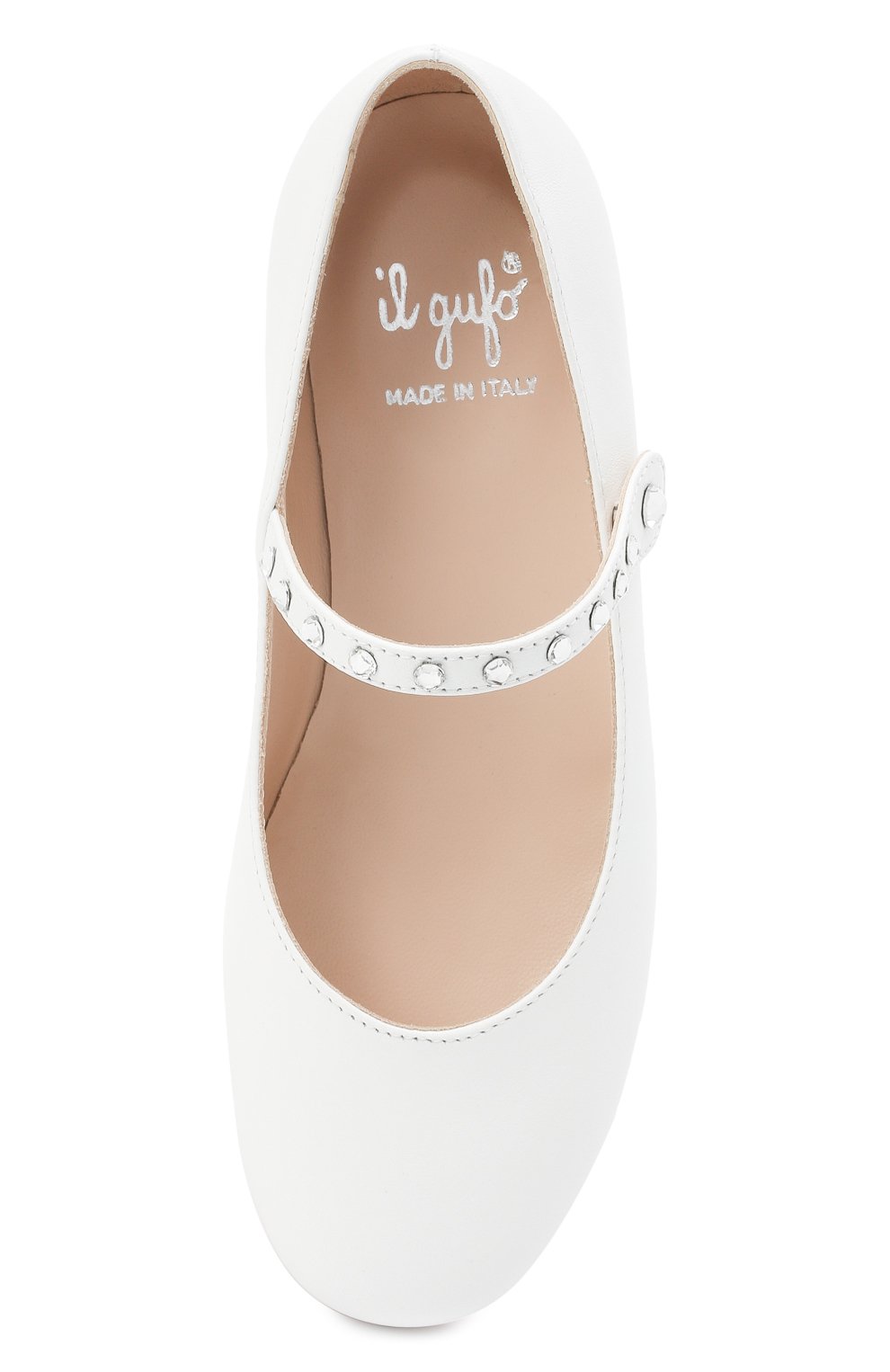 Кожаные балетки IL GUFO белого цвета по цене 23850 руб., арт. G313/VITELL0 NAPPAC0L0RS/31-34, фото 4 Кожаные балетки IL GUFO, арт. G313/VITELL0 NAPPAC0L0RS/31-34, фото 4