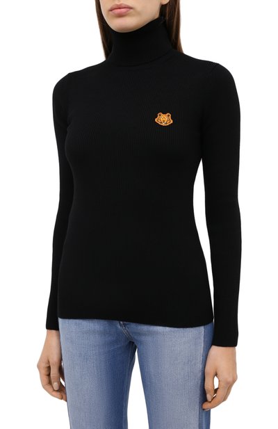 Шерстяная водолазка KENZO черного цвета по цене 32300 руб., арт. FA62PU5243TA, фото 3 Шерстяная водолазка KENZO, арт. FA62PU5243TA, фото 3