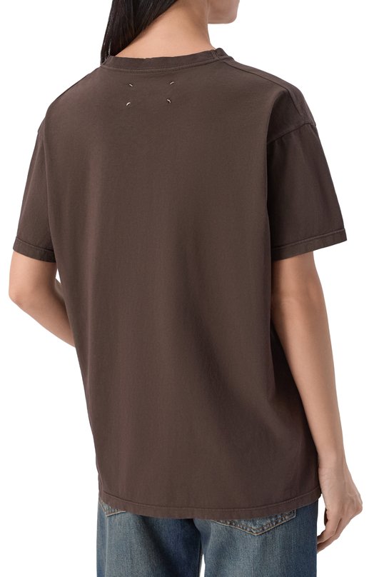 Хлопковая футболка Maison Margiela S51GC0544/S24575 Коричневый  S51GC0544/S24575 Фото 4