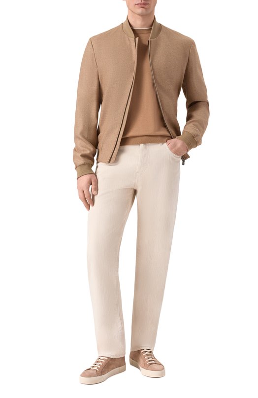 Джемпер из шелка и хлопка Corneliani 27M550/2725131 Коричневый  27M550/2725131 Фото 2