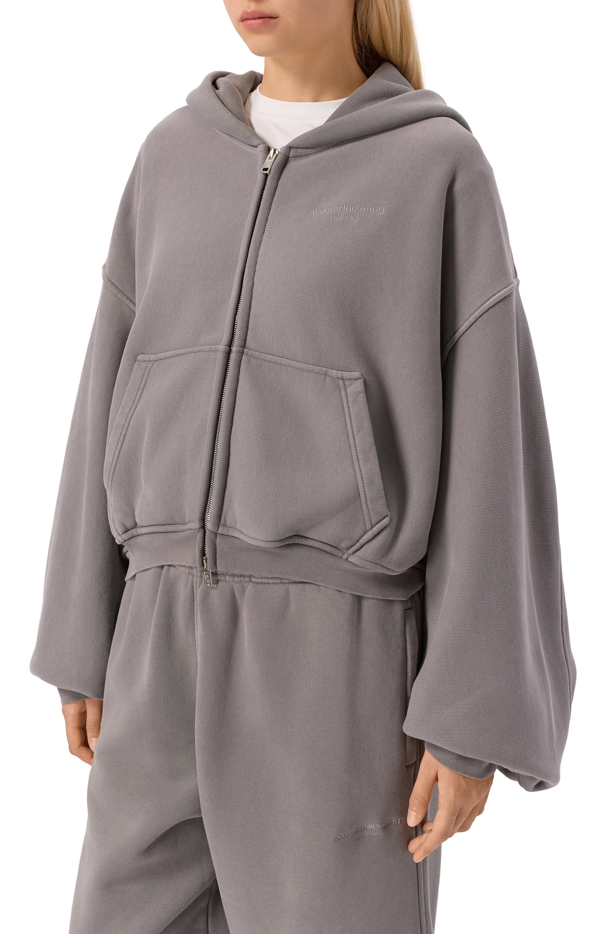 Хлопковая толстовка ALEXANDER WANG серого цвета по цене 62900 руб., арт. 1CC3251057, фото 3 Хлопковая толстовка ALEXANDER WANG, арт. 1CC3251057, фото 3