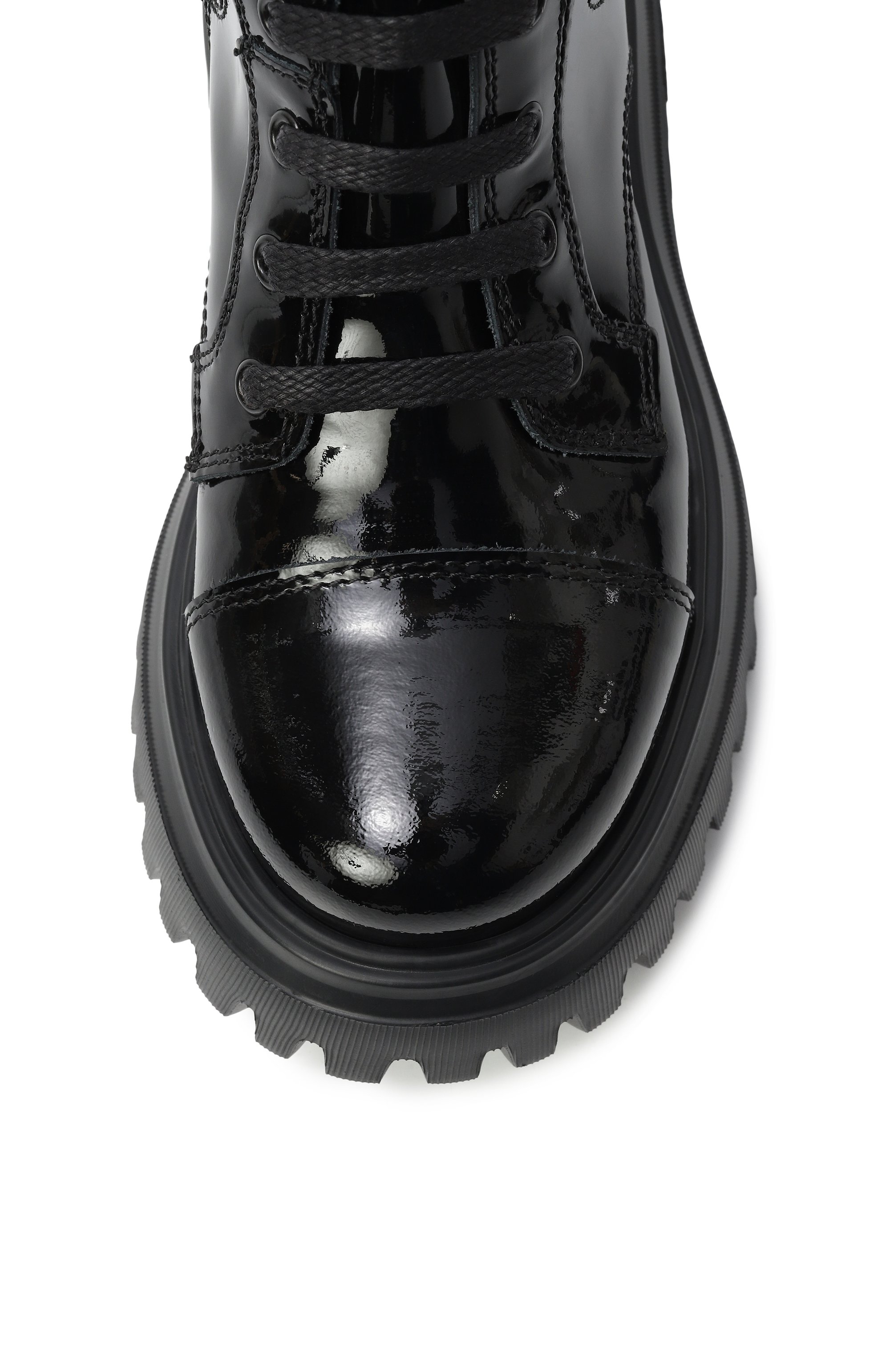 Кожаные ботинки DOLCE & GABBANA черного цвета по цене 59800 руб., арт. D11360/A9A81/37-39, фото 4 Кожаные ботинки DOLCE & GABBANA, арт. D11360/A9A81/37-39, фото 4