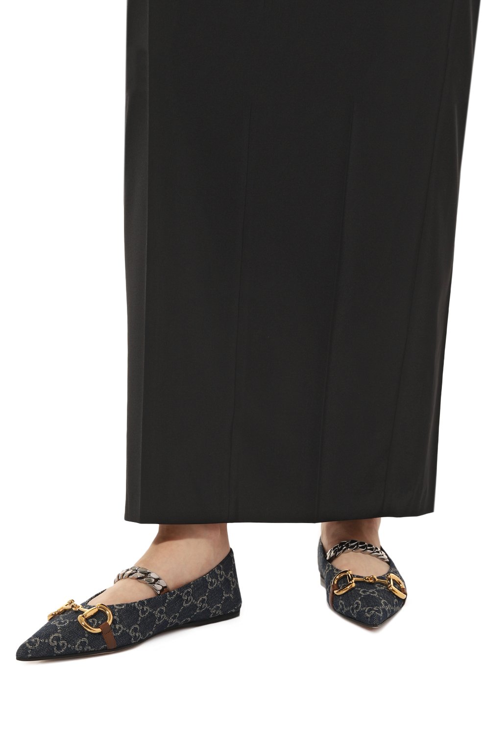 Текстильные балетки GUCCI синего цвета по цене 99360 руб., арт. 635101 2KQ80, фото 3 Текстильные балетки GUCCI, арт. 635101 2KQ80, фото 3