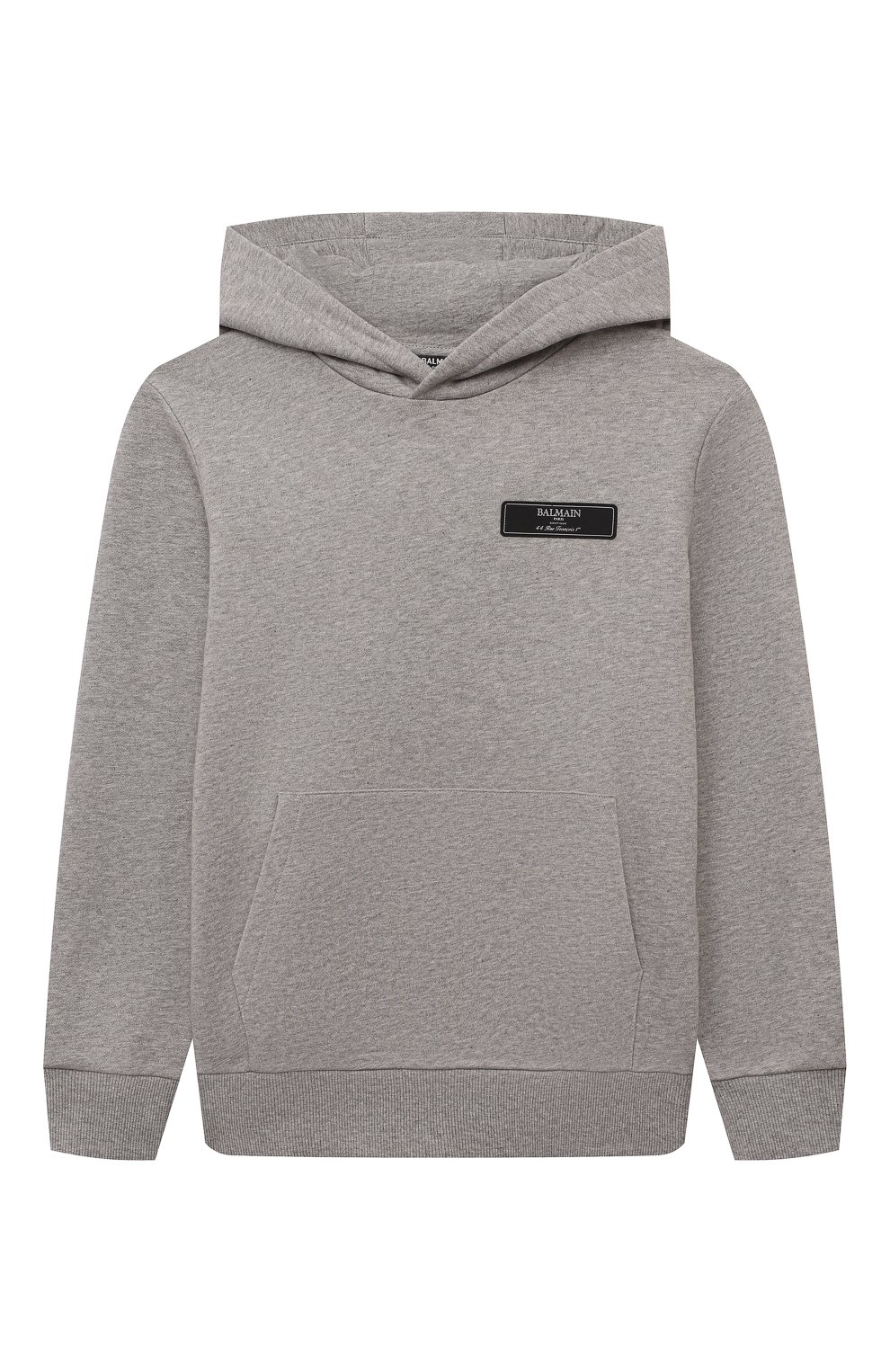 Хлопковое худи BALMAIN серого цвета по цене 24800 руб., арт. BV4P30, фото 1 Хлопковое худи BALMAIN, арт. BV4P30, фото 1