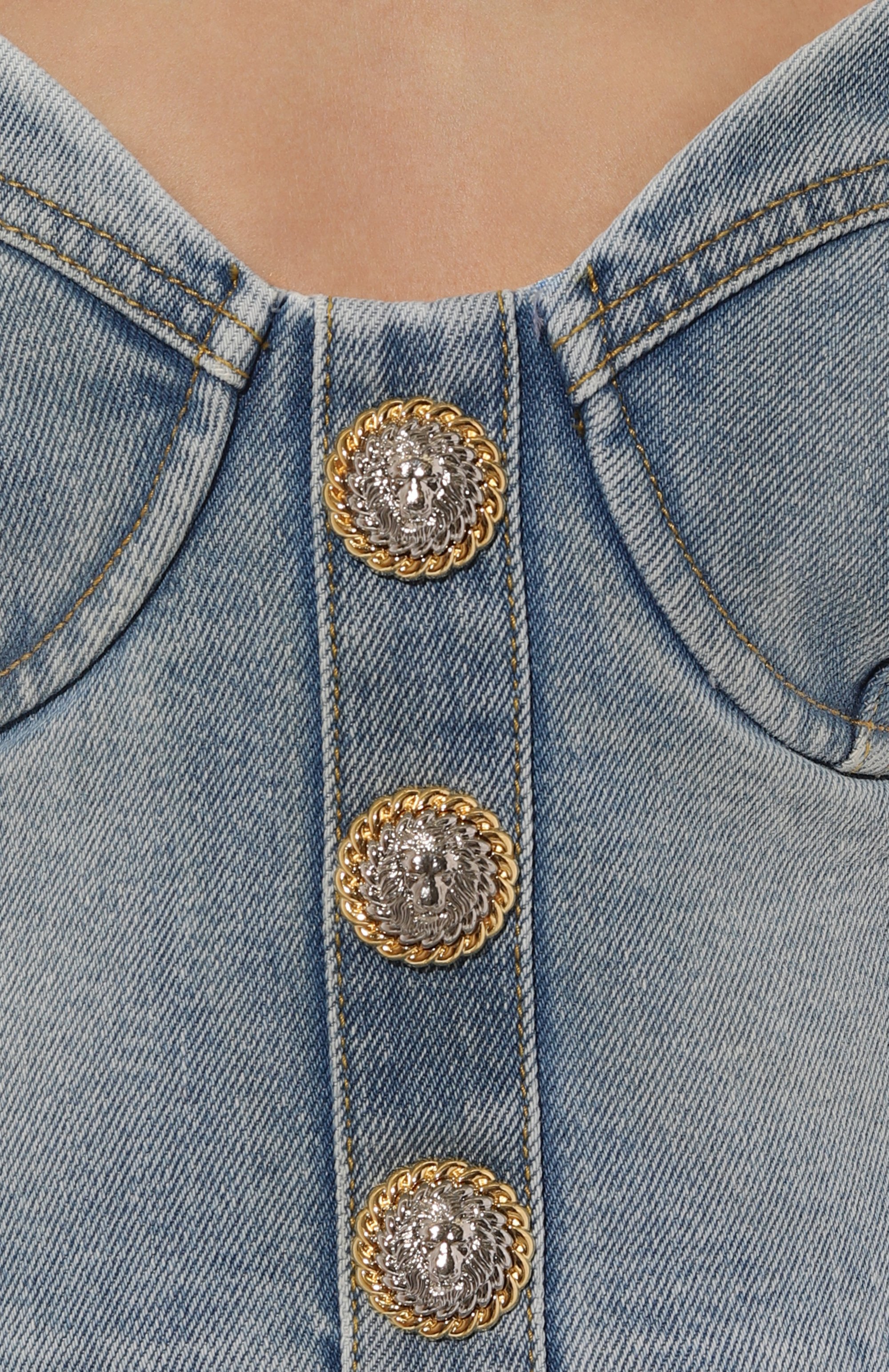 Джинсовый топ BALMAIN, арт. DF1AA345/DE53, фото 5