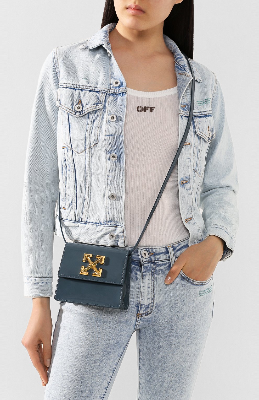 Поясная сумка 0.7 jitney OFF-WHITE зеленого цвета по цене 83500 руб., арт. 0WNA093T20LEA0025576, фото 5 Поясная сумка 0.7 jitney OFF-WHITE, арт. 0WNA093T20LEA0025576, фото 5