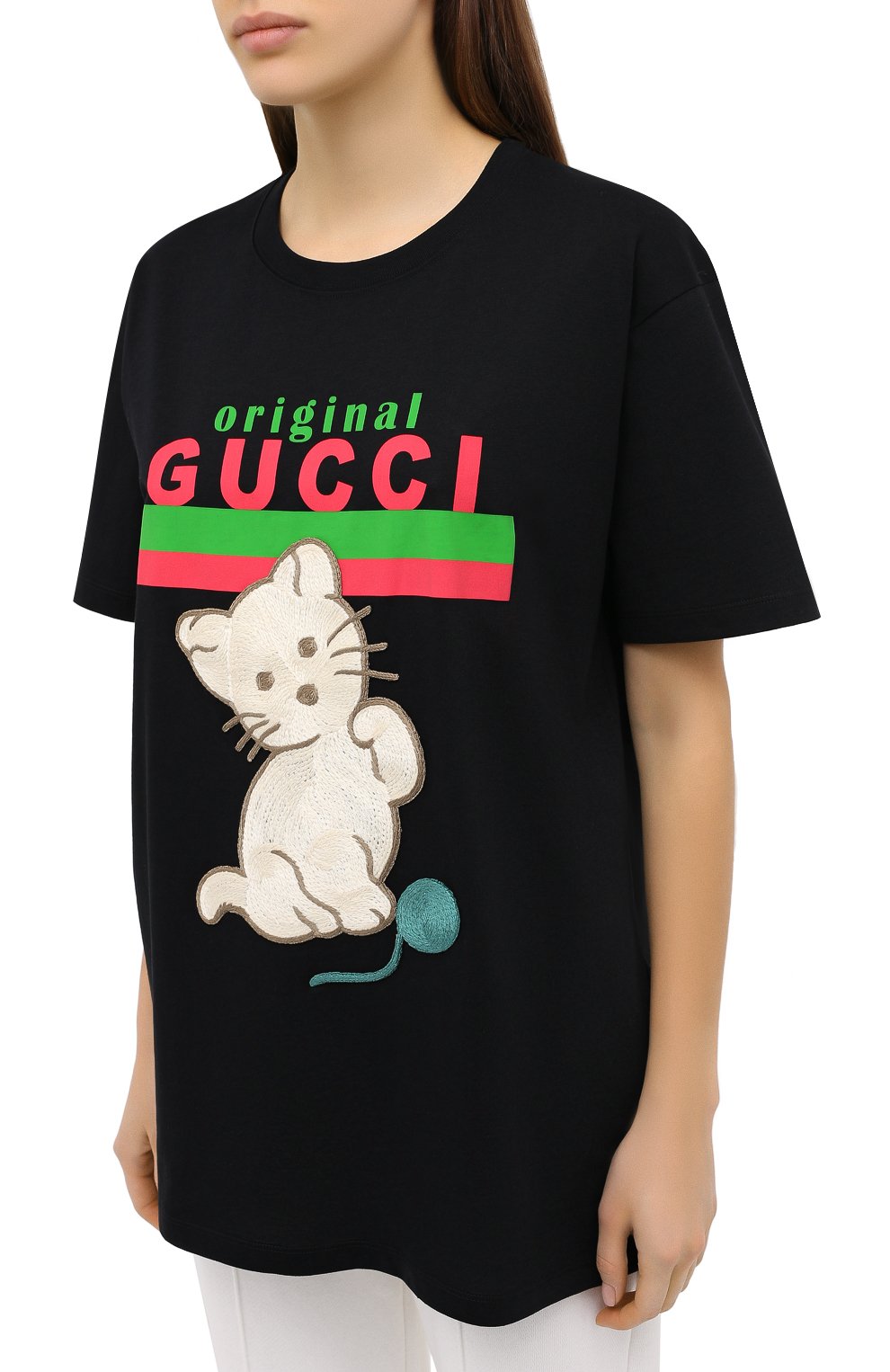 Хлопковая футболка GUCCI черного цвета по цене 46050 руб., арт. 615044/XJCRG, фото 3 Хлопковая футболка GUCCI, арт. 615044/XJCRG, фото 3