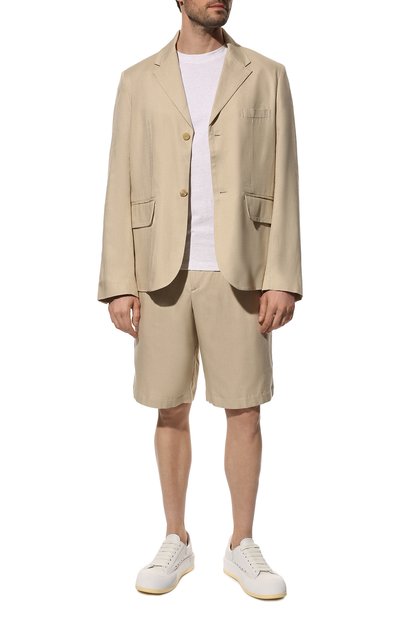 Шорты из вискозы и льна JACQUEMUS светло-бежевого цвета по цене 39250 руб., арт. 225PA009-1011, фото 2 Шорты из вискозы и льна JACQUEMUS, арт. 225PA009-1011, фото 2