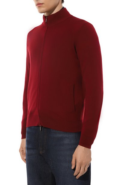 Шерстяной кардиган ANDREA CAMPAGNA бордового цвета по цене 114000 руб., арт. WH41, фото 3 Шерстяной кардиган ANDREA CAMPAGNA, арт. WH41, фото 3