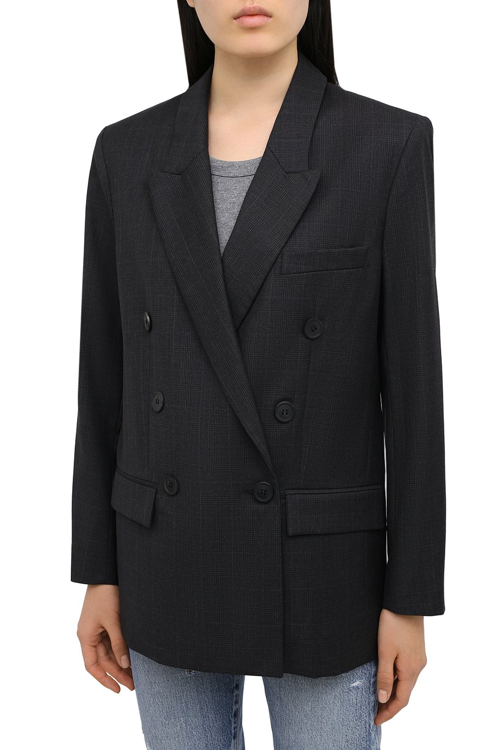Шерстяной жакет ISABEL MARANT ETOILE темно-серого цвета по цене 69950 руб., арт. VE1381-20A027E/LEAGAN, фото 3 Шерстяной жакет ISABEL MARANT ETOILE, арт. VE1381-20A027E/LEAGAN, фото 3