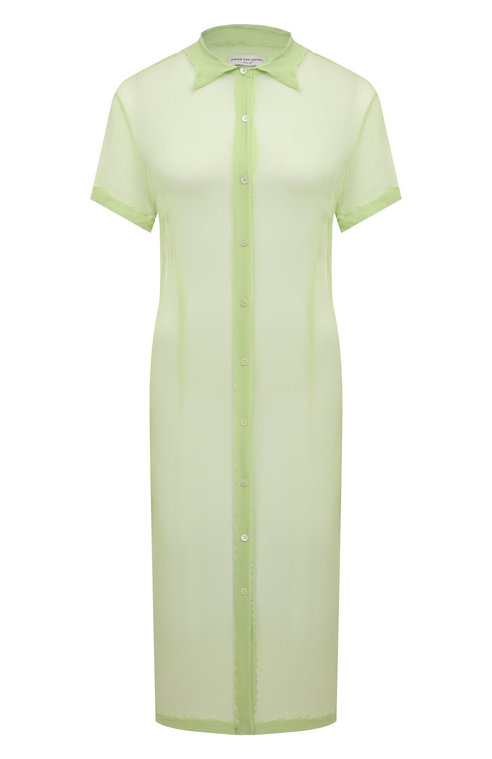 Шелковое платье DRIES VAN NOTEN зеленого цвета по цене 89950 руб., арт. 221-011088-4276, фото 1 Шелковое платье DRIES VAN NOTEN, арт. 221-011088-4276, фото 1