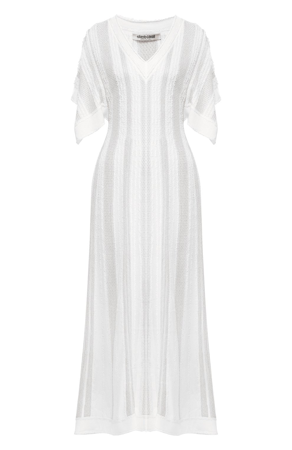 Приталенное платье-миди ROBERTO CAVALLI кремового цвета по цене 218000 руб., арт. IQM190/M0009, фото 1 Приталенное платье-миди ROBERTO CAVALLI, арт. IQM190/M0009, фото 1