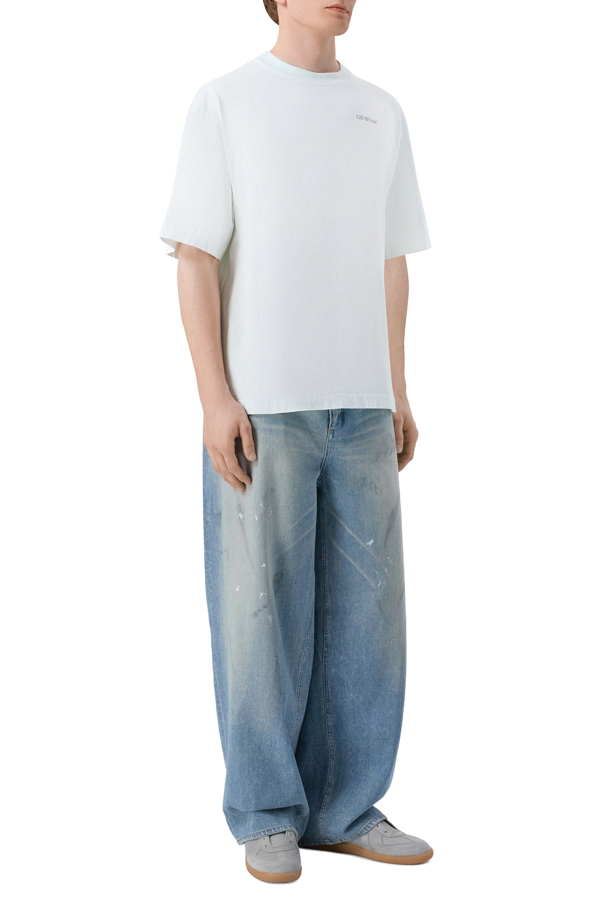 Хлопковая футболка OFF-WHITE, арт. 0MAA120S26JER008, фото 2