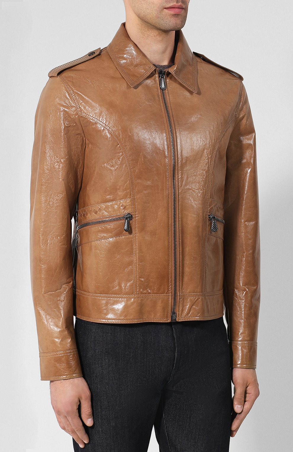 Кожаная куртка на молнии с отложным воротником BOTTEGA VENETA, арт. 513680/VEL00, фото 3