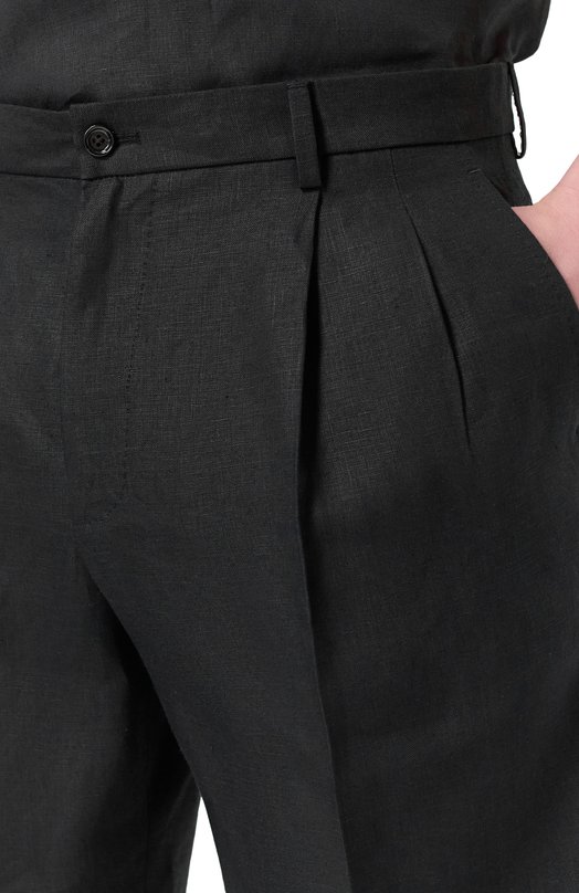 Льняные шорты Dolce & Gabbana GW0MAT/FU4MC Чёрный  GW0MAT/FU4MC Фото 5