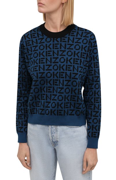 Пуловер KENZO синего цвета по цене 29950 руб., арт. FB62PU6363SC, фото 3 Пуловер KENZO, арт. FB62PU6363SC, фото 3