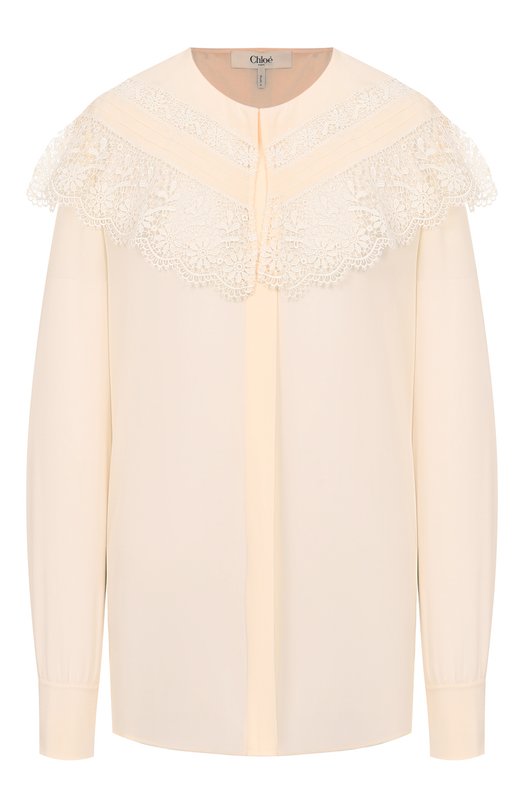 Шелковая блузка Chloé CH25AHT56077 Кремовый CH25AHT56077