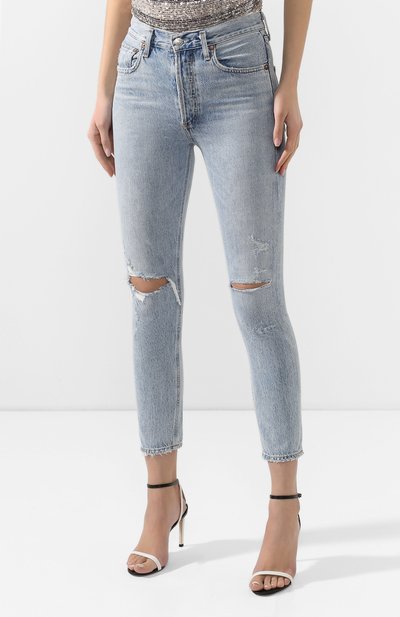 Укороченные джинсы с потертостями AGOLDE, арт. A045D-983, фото 3