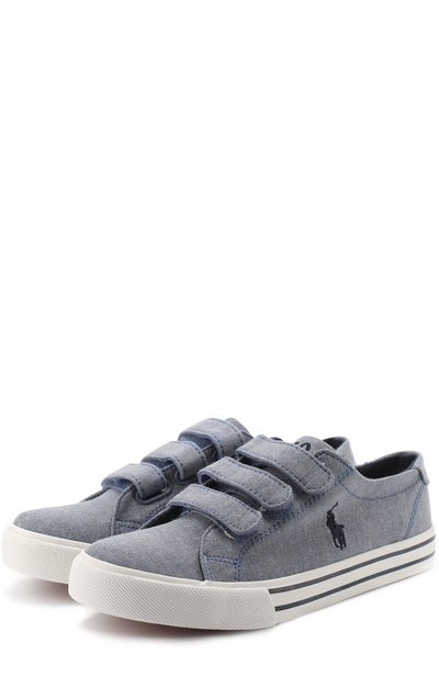 Кеды с застежками велькро и логотипом бренда POLO RALPH LAUREN, арт. SLATER EZ/CHIL, фото 1