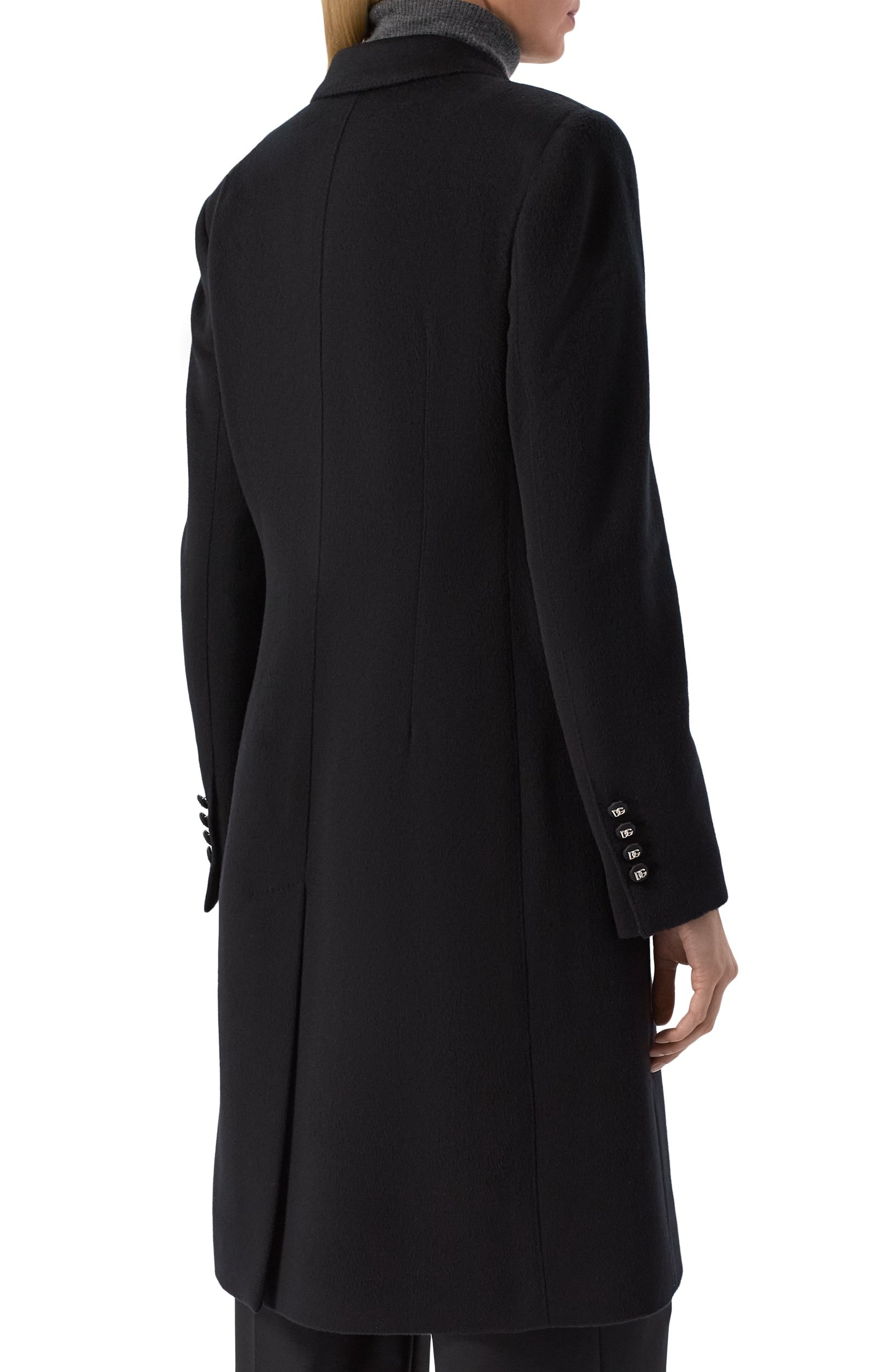 Шерстяное пальто DOLCE & GABBANA черного цвета по цене 542500 руб., арт. F0N87T/HU2CA, фото 4 Шерстяное пальто DOLCE & GABBANA, арт. F0N87T/HU2CA, фото 4