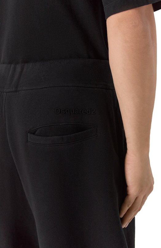 Хлопковые брюки Dsquared2 S74KB1037/S25516 Чёрный  S74KB1037/S25516 Фото 5