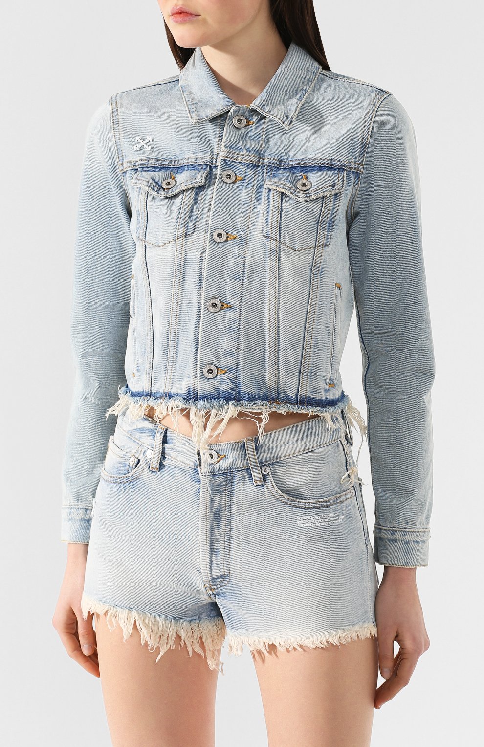 Джинсовая куртка OFF-WHITE светло-голубого цвета по цене 42550 руб., арт. 0WYE008R197730577100, фото 3 Джинсовая куртка OFF-WHITE, арт. 0WYE008R197730577100, фото 3