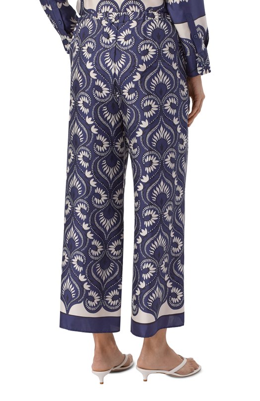 Шелковые брюки Weekend Max Mara WKD0TTIC0 Синий  WKD0TTIC0 Фото 4