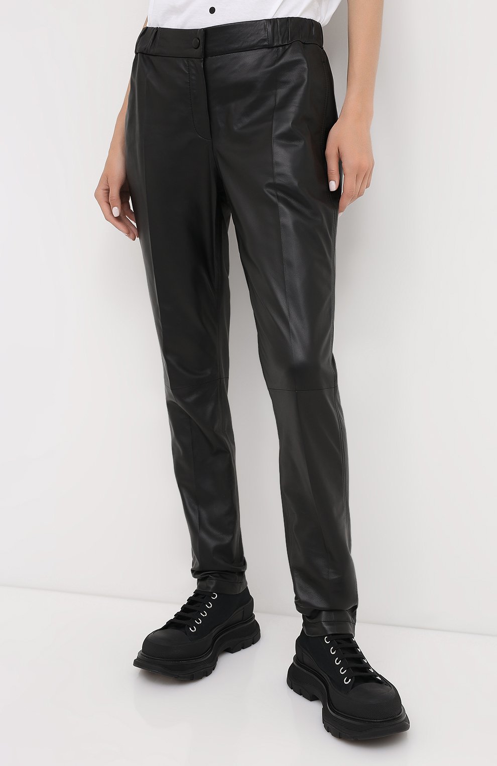 Кожаные брюки WINDSOR черного цвета по цене 105500 руб., арт. 52 DL401 10008344, фото 3 Кожаные брюки WINDSOR, арт. 52 DL401 10008344, фото 3