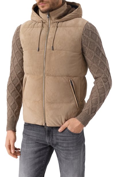 Пуховый жилет с отделкой из нутрии MVST, арт. 22538, фото 3