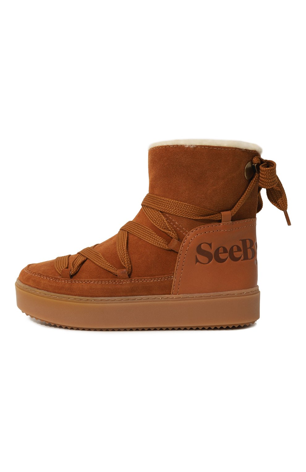 Замшевые полусапоги SEE BY CHLOÉ коричневого цвета по цене 39650 руб., арт. SB35151A14210221, фото 4 Замшевые полусапоги SEE BY CHLOÉ, арт. SB35151A14210221, фото 4