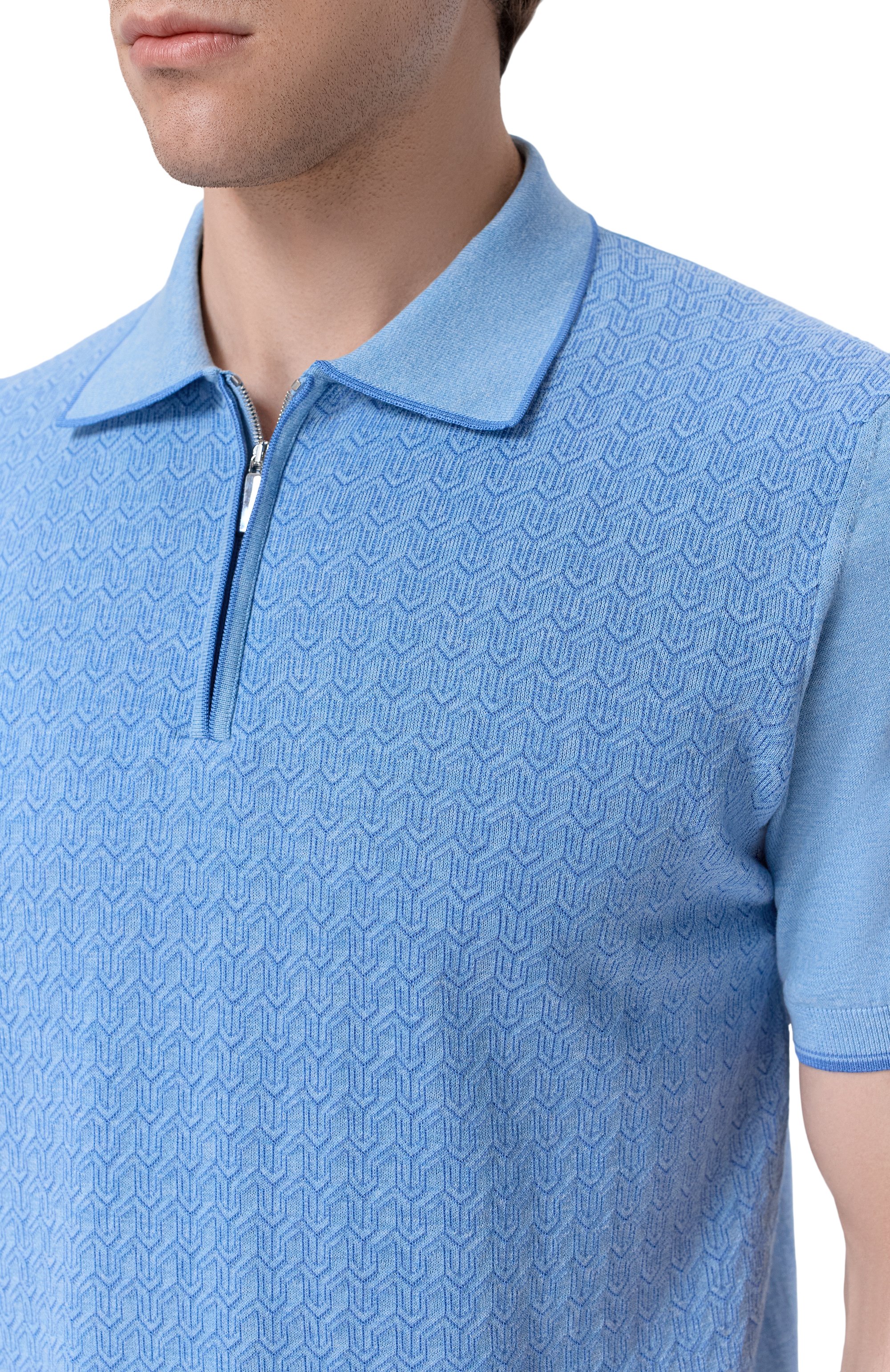 Поло из хлопка и шелка ANDREA CAMPAGNA, арт. SU26C0S280-01/C0S261, фото 5