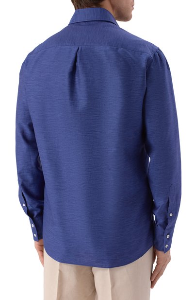 Рубашка из хлопка и льна BRUNELLO CUCINELLI, арт. MR6250028, фото 4