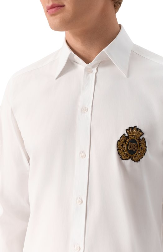 Хлопковая сорочка Dolce & Gabbana G5ML1Z/GI757 Белый  G5ML1Z/GI757 Фото 5