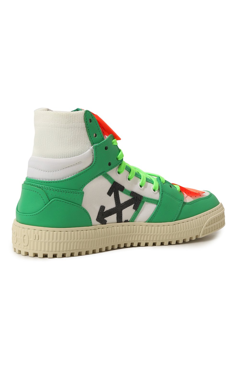 Кеды off court OFF-WHITE зеленого цвета по цене 65150 руб., арт. OMIA065S23LEA0010155, фото 5 Кеды off court OFF-WHITE, арт. OMIA065S23LEA0010155, фото 5