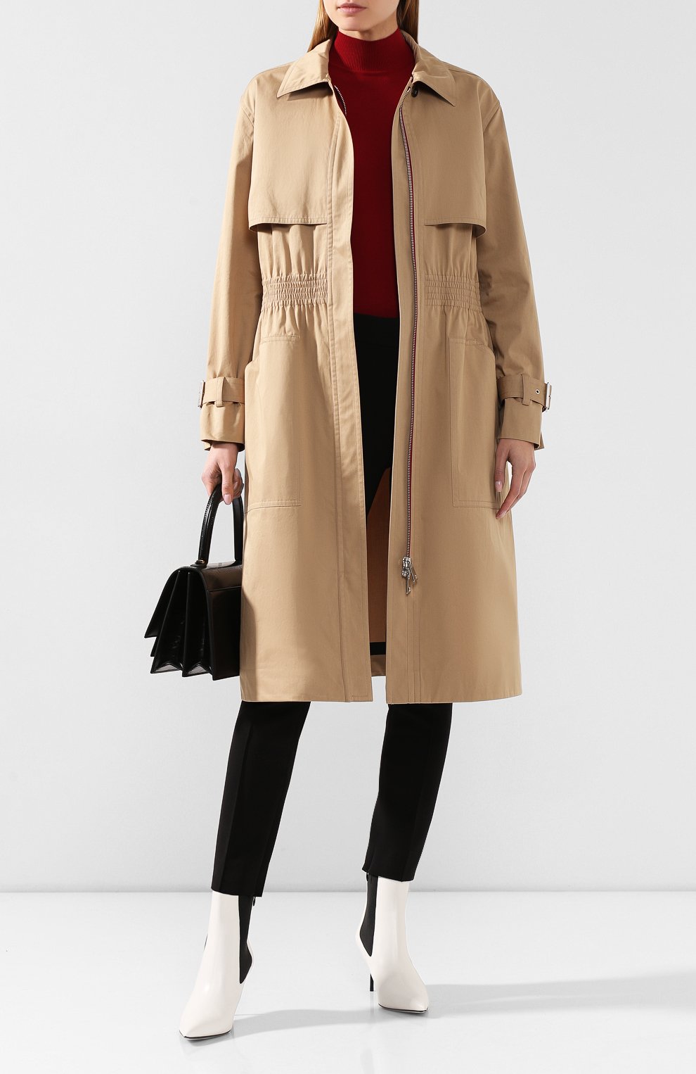 Хлопковый плащ VICTORIA BECKHAM бежевого цвета по цене 121500 руб., арт. CT SLM 81000A, фото 2 Хлопковый плащ VICTORIA BECKHAM, арт. CT SLM 81000A, фото 2