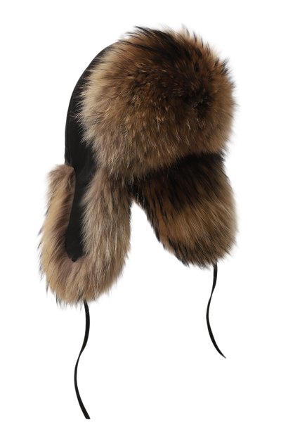 Мужская шапка-ушанка стильная с отделкой из енота FURLAND, арт. 0001100110003600037