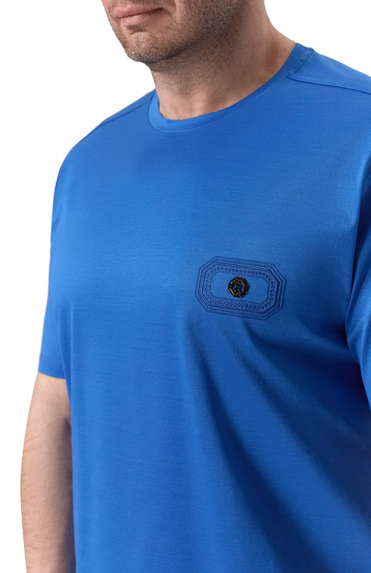 Хлопковая футболка Stefano Ricci MNH6104960/TE0001 Синий  MNH6104960/TE0001 Фото 5