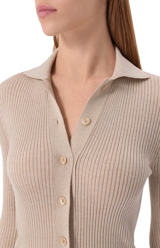 Кардиган из шерсти и вискозы Kiton D5872402 Бежевый  D5872402 Фото 5