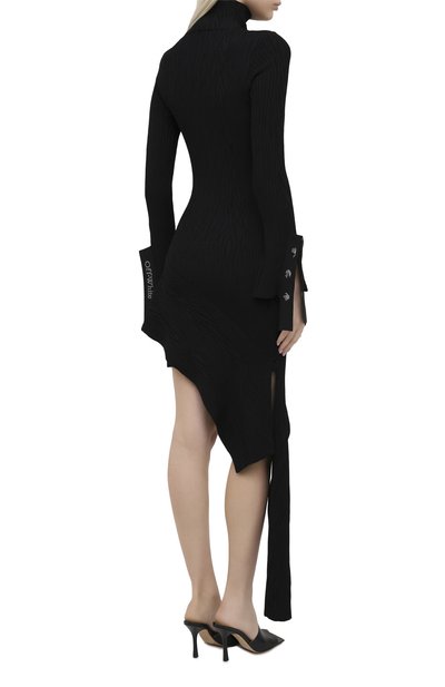 Платье из вискозы OFF-WHITE черного цвета по цене 167000 руб., арт. 0WHI032E20KNI0011001, фото 4 Платье из вискозы OFF-WHITE, арт. 0WHI032E20KNI0011001, фото 4