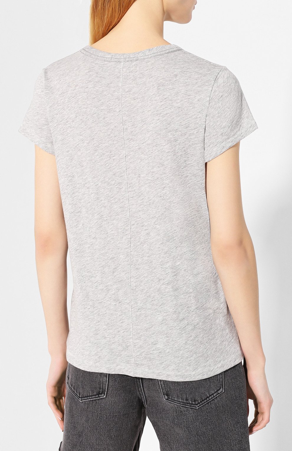 Хлопковая футболка RAG AND BONE серого цвета по цене 10950 руб., арт. W272C32CH, фото 4 Хлопковая футболка RAG AND BONE, арт. W272C32CH, фото 4