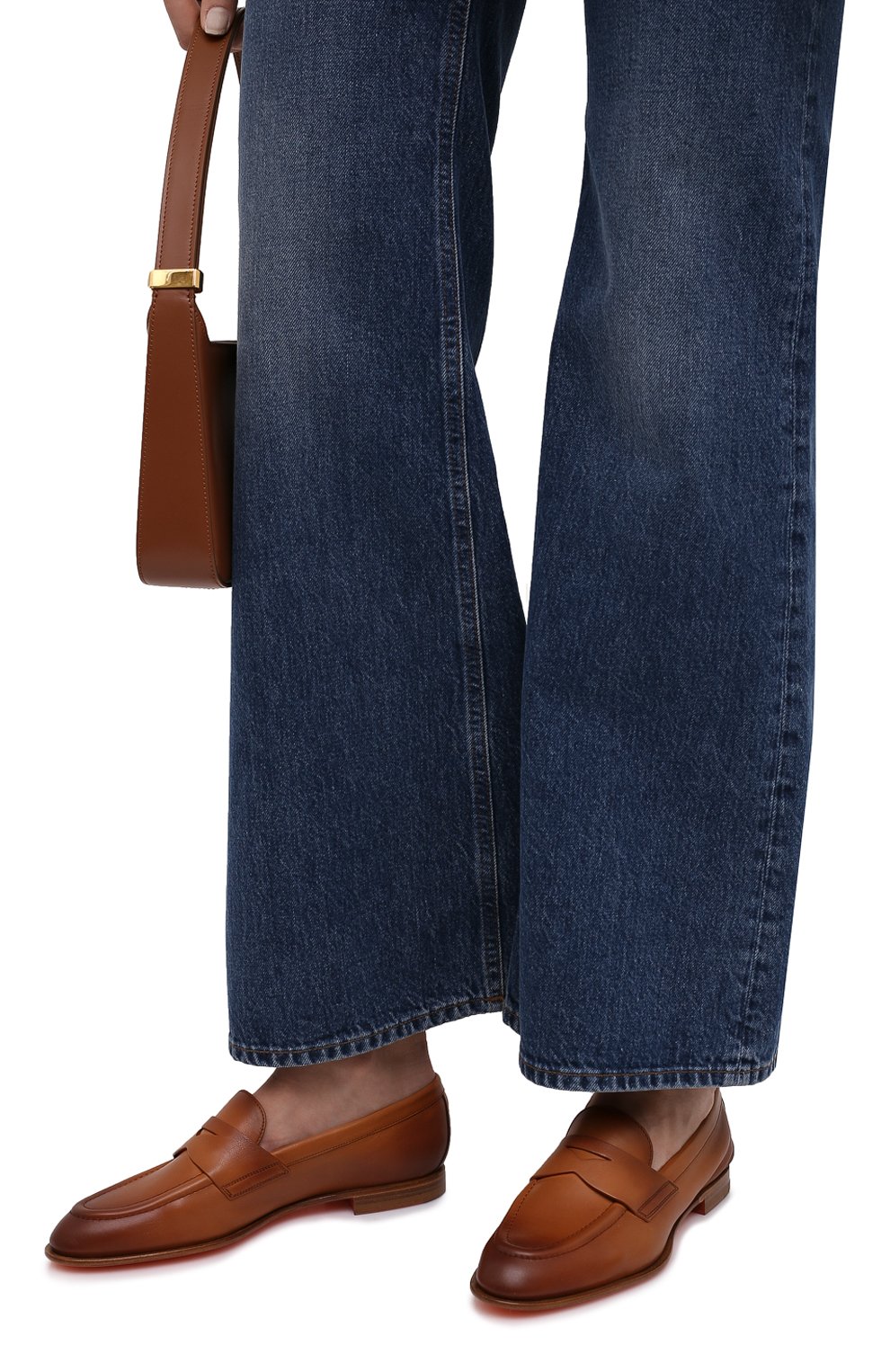 Кожаные лоферы SANTONI коричневого цвета по цене 69900 руб., арт. WUSF59962HAFSLGAC50, фото 3 Кожаные лоферы SANTONI, арт. WUSF59962HAFSLGAC50, фото 3