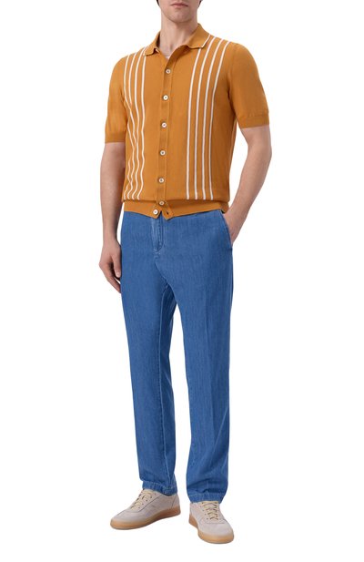 Хлопковая рубашка GRAN SASSO оранжевого цвета по цене 35300 руб., арт. 59135/18066, фото 2 Хлопковая рубашка GRAN SASSO, арт. 59135/18066, фото 2