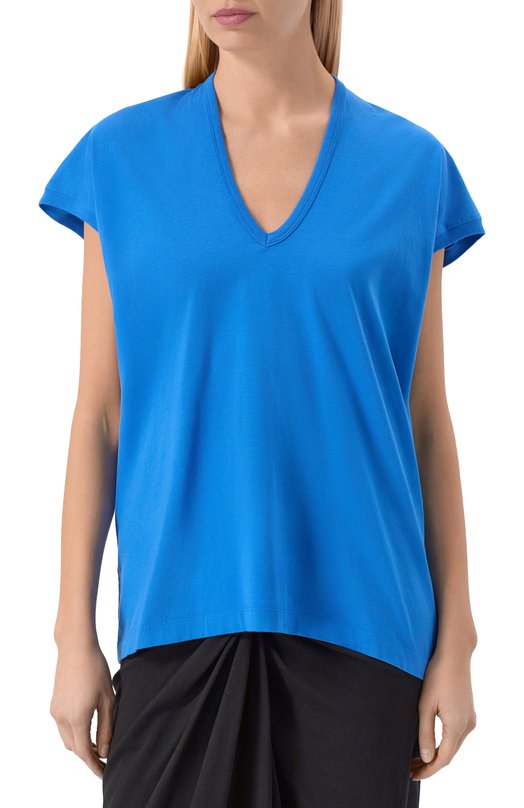 Хлопковая футболка Dries Van Noten 131101/3600 Голубой  131101/3600 Фото 3