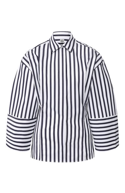 Женская хлопковая рубашка TOTEME, арт. BIBI0NE 193-726-710/NAVY STRIPE