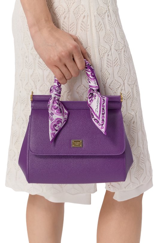 Шелковый шарф-твилли Dolce & Gabbana FS215A/GDA0Y Фиолетовый  FS215A/GDA0Y Фото 2