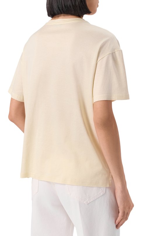 Футболка из шелка и хлопка Kiton D59418K0925F03 Жёлтый  D59418K0925F03 Фото 4