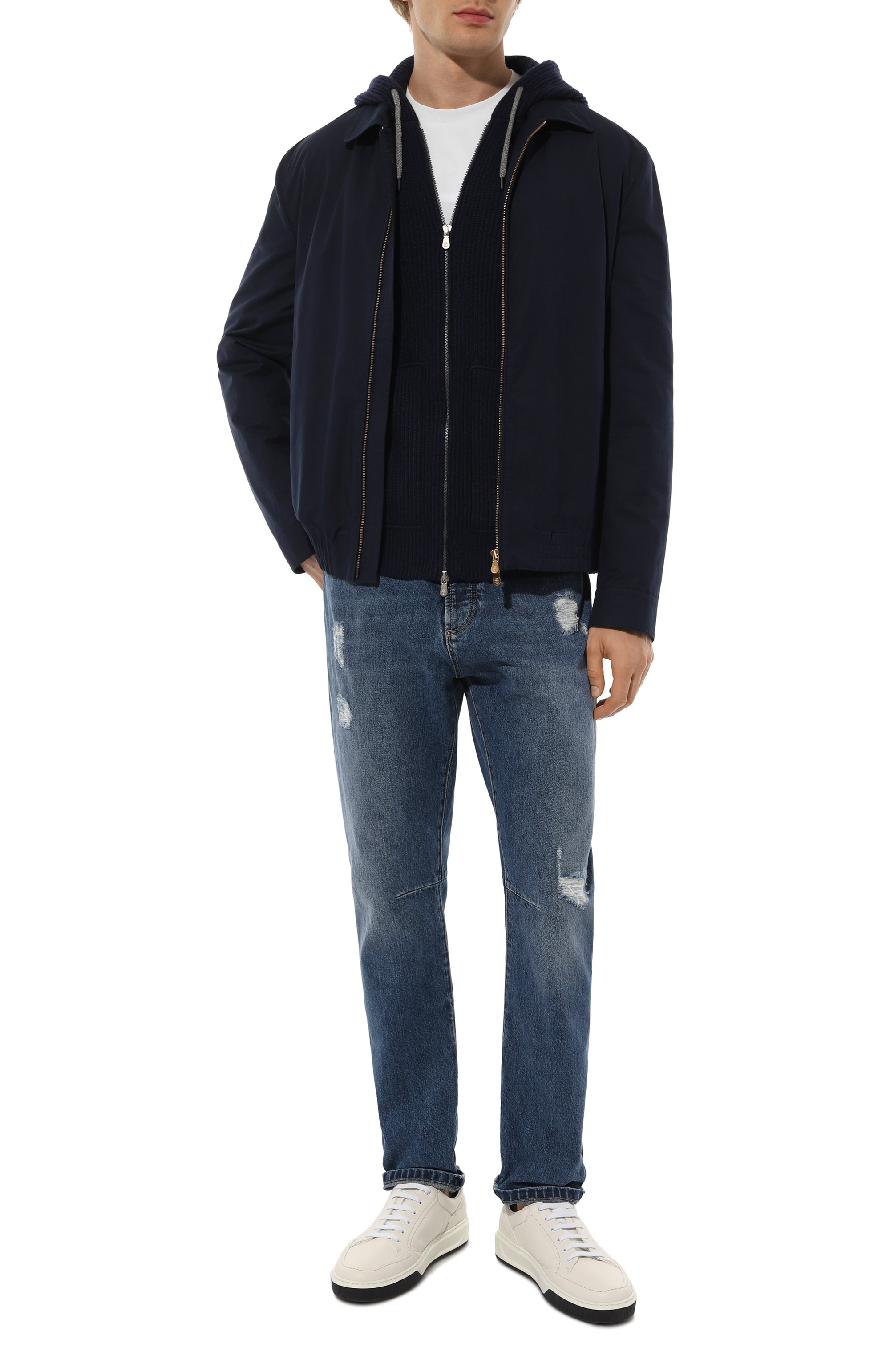 Кашемировый кардиган BRUNELLO CUCINELLI темно-синего цвета по цене 415000 руб., арт. M22704806G, фото 2 Кашемировый кардиган BRUNELLO CUCINELLI, арт. M22704806G, фото 2