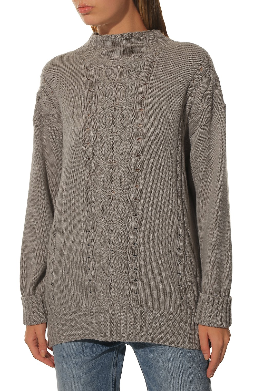 Свитер из шерсти и шелка PANICALE серого цвета по цене 39100 руб., арт. D31306L, фото 3 Свитер из шерсти и шелка PANICALE, арт. D31306L, фото 3