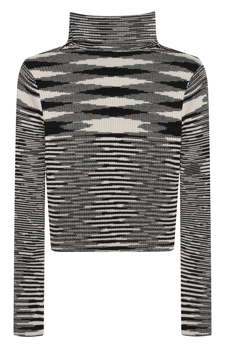 Детская шерстяная водолазка MISSONI черно-белого цвета, арт. MV9A20/W0124/6-10 | Фото 2 (Материал внешний: Шерсть; Рукава: Длинные; Кросс-КТ: водолазка; Ростовка одежда: 10 - 11 лет | 140 - 146см, 6 лет | 116 см, 8 лет | 128 см)