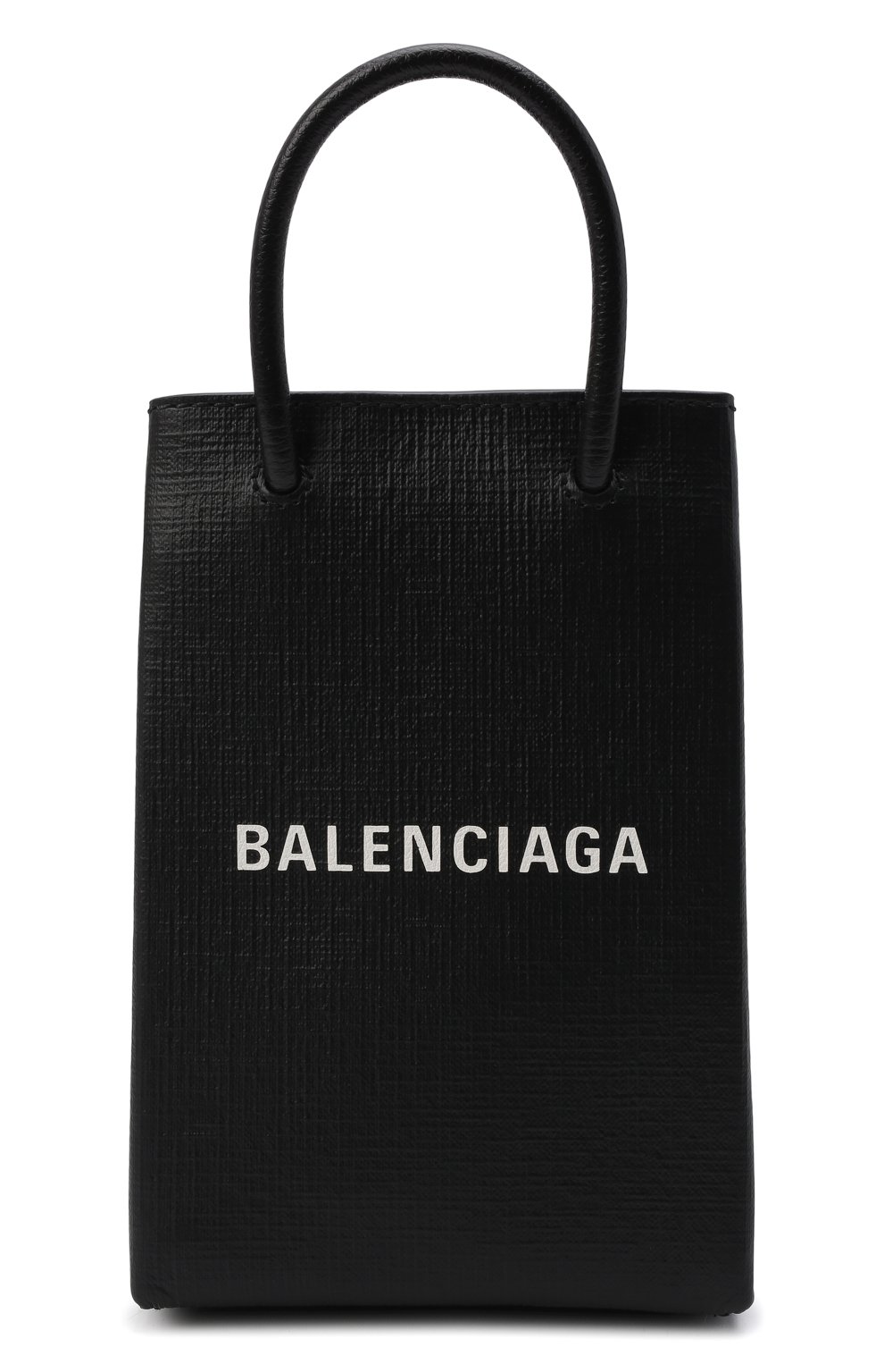 Кожаный чехол shopping для телефона BALENCIAGA черного цвета по цене 95650 руб., арт. 593826/0AI2N, фото 1 Кожаный чехол shopping для телефона BALENCIAGA, арт. 593826/0AI2N, фото 1